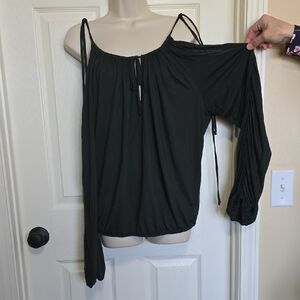 Allen B. By Allen Schwartz Black Off-Shoulder Blouse